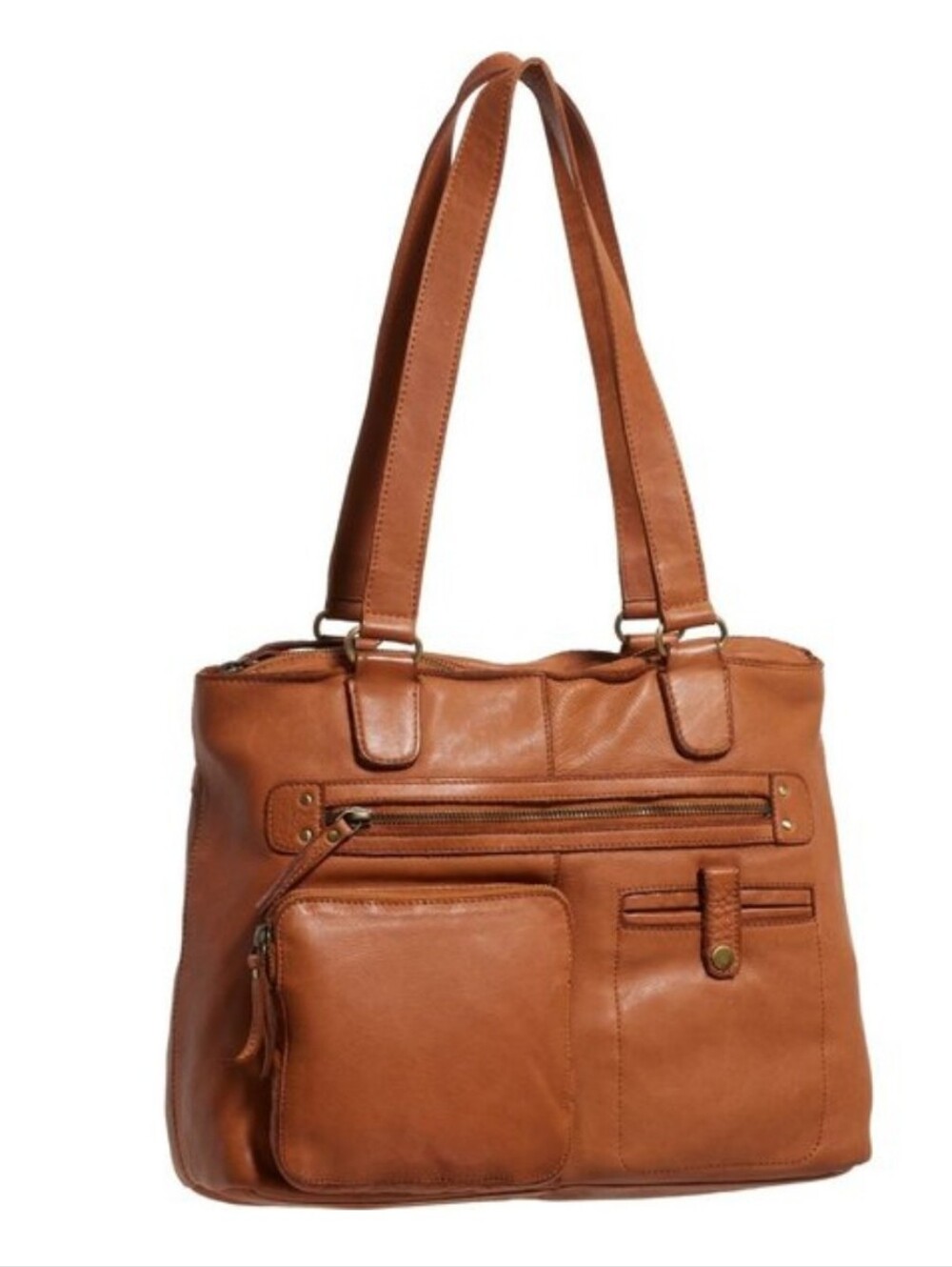 Martha Ponti Genuine Leather East West Tote Bag.